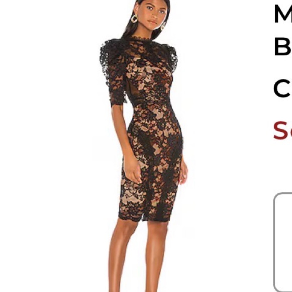 REVOLVE Black Lace Long Sleeve Dress - Picture 1 of 4